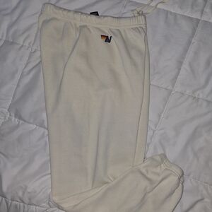 Aviator Nation Cream Jogger Pants